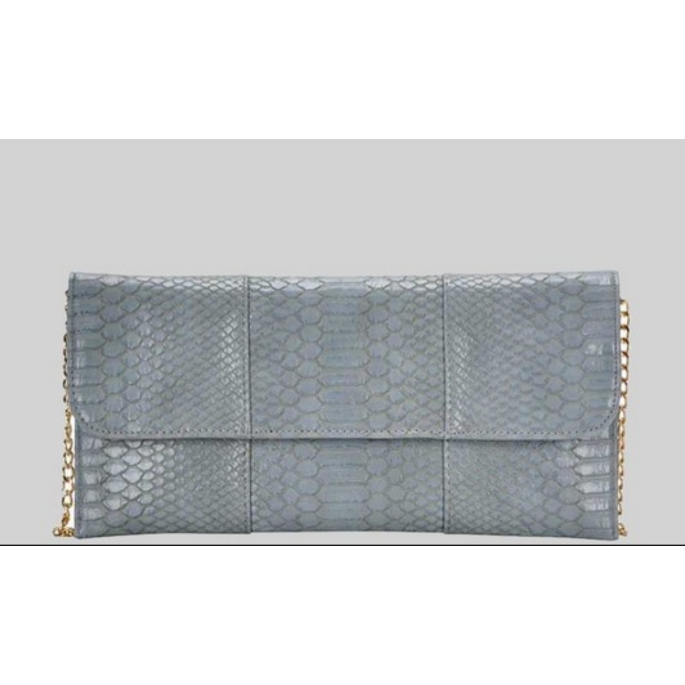 Croc Pattern Clutch with Chain